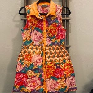 Maude Floral Sleeveless Shirtdress